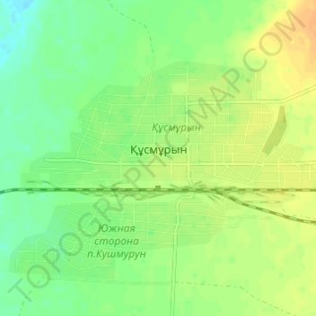 Кушмурун topographic map, elevation, terrain