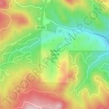 Beaver Ranch Park topographic map, elevation, terrain