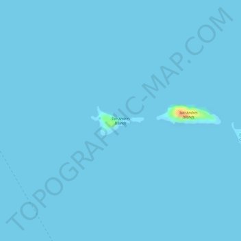 San Andres Islands topographic map, elevation, terrain