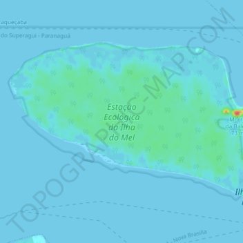 Estação Ecológica da Ilha do Mel topographic map, elevation, terrain