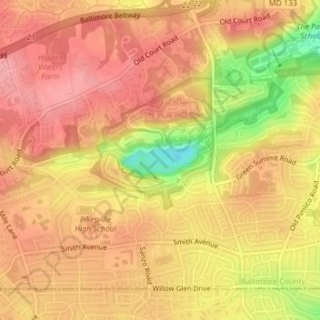 Quarry Lake topographic map, elevation, terrain