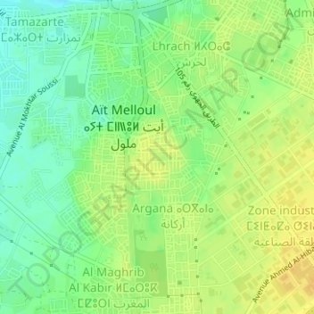 Agdal topographic map, elevation, terrain