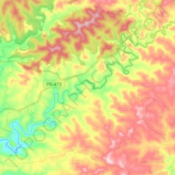 Rio das Cobras topographic map, elevation, terrain