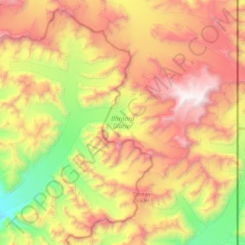 Barnard Glacier topographic map, elevation, terrain