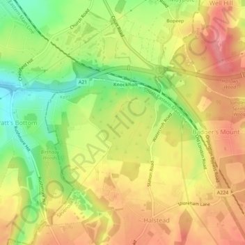 Broke Hill Golf Club topographic map, elevation, terrain