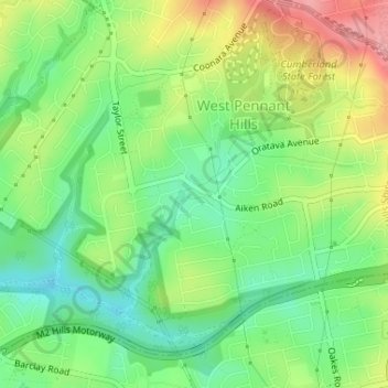 Richard Webb Reserve topographic map, elevation, terrain