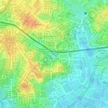 Tasik Aman topographic map, elevation, terrain