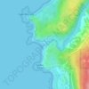River mouth topographic map, elevation, terrain
