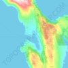 Cres topographic map, elevation, relief
