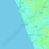 Kozhikode topographic map, relief map, elevations map