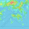 Hong Kong topographic map, relief map, elevations map