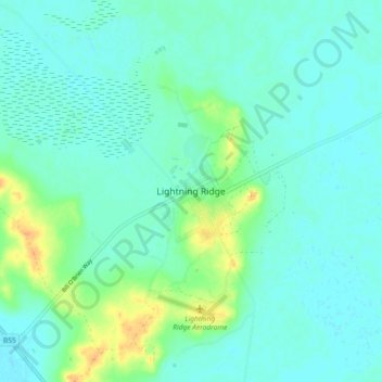 Lightning Ridge Map Nsw Lightning Ridge Topographic Map, Elevation, Relief