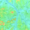 Changsha topographic map, relief map, elevations map