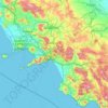 Campania topographic map, relief map, elevations map