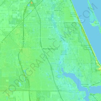 Port St Lucie Map Port St. Lucie Topographic Map, Elevation, Relief