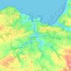 Douarnenez topographic map, elevation, relief