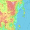 Glamorgan-Spring Bay topographic map, elevation, relief