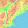 New England topographic map, elevation, relief