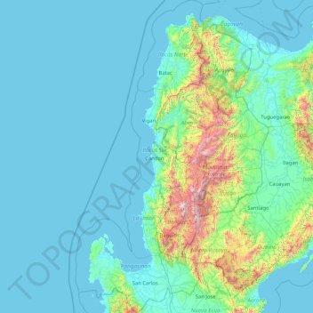 Topography Of Ilocos Region Ilocos Region Topographic Map, Elevation, Relief