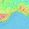 Ligurien topographic map, relief map, elevations map