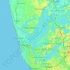 Ashtamudi Lake topographic map, relief map, elevations map