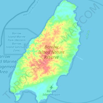 Barrow Island Topographic Map Elevation Relief