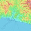 Genua topographic map, relief map, elevations map
