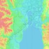 Mobile topographic map, relief map, elevations map