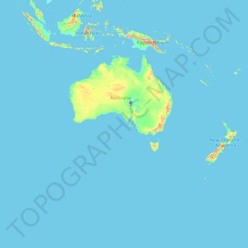 Australia topographic map, elevation, relief