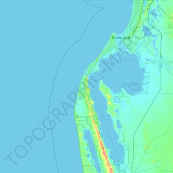 City Of Mandurah topographic map, elevation, relief