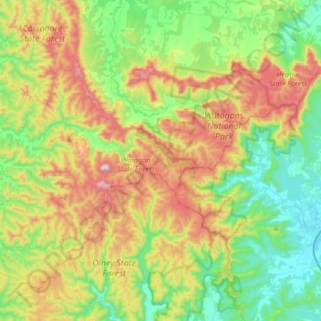 Olney topographic map, elevation, relief