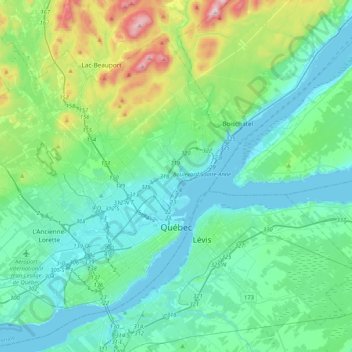 Map Of Quebec City Quebec City Topographic Map, Elevation, Relief