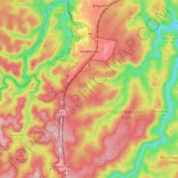 Heathcote topographic map, elevation, relief