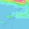 Split topographic map, elevation, relief