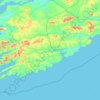 County Cork topographic map, relief map, elevations map