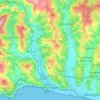 Ventimiglia topographic map, relief map, elevations map