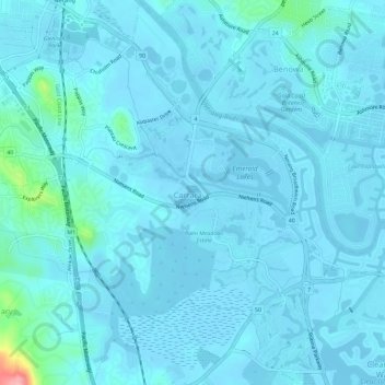 Carrara topographic map, elevation, relief