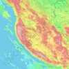Lika-Senj County topographic map, elevation, relief