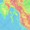 Primorje-Gorski Kotar County topographic map, elevation, relief