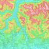 LC topographic map, relief map, elevations map