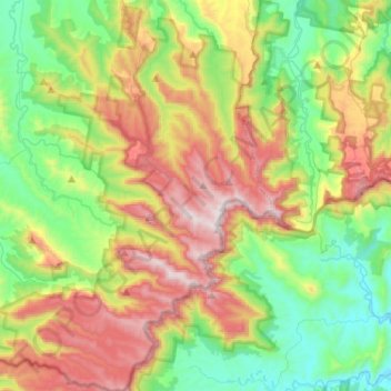 Lamington National Park Topographic Map Lamington National Park topographic map, elevation, relief