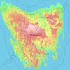 Tasmania topographic map, elevation, relief
