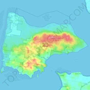 French Island Australia Map French Island Topographic Map, Elevation, Relief