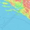 Dubrovnik-Neretva County topographic map, elevation, relief