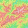 Retezat National Park topographic map, elevation, relief