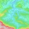 Quillan topographic map, elevation, relief