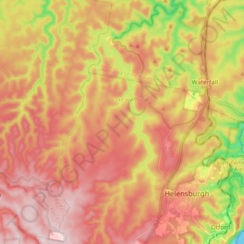 Woronora Dam topographic map, elevation, relief