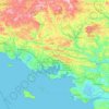 Morbihan topographic map, elevation, relief