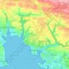 Concarneau topographic map, elevation, relief
