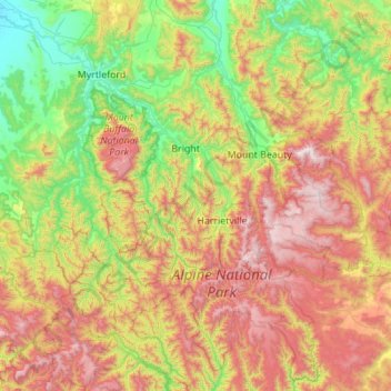 Alpine Shire topographic map, elevation, relief